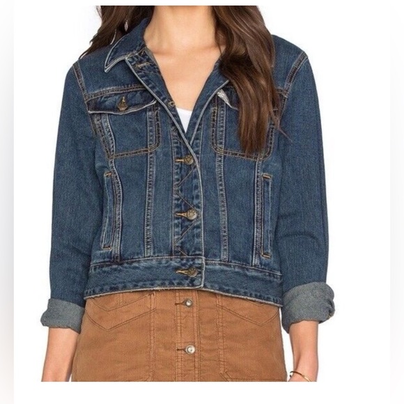 Free People Jackets & Blazers - Free People Indigo Fitted Jean Jacket…